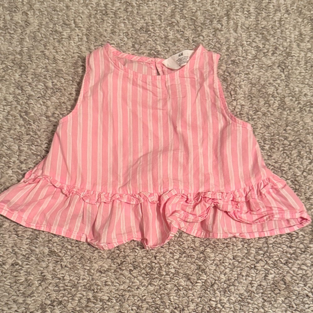 H&M Pink and White Striped Kids Blouse